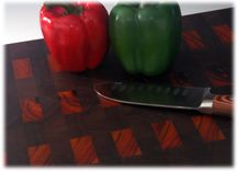 End-Grain Tigerwood (Goncalo Alves) And Walnut Cutting Board (Butcher Style) 3 small