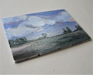 Original Acrylic Impressionist Landscape Painting, 7" X 5" 5 small