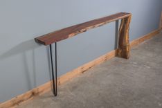 Live Edge Black Walnut Waterfall Console Table 3 small