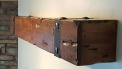 Fireplace Mantel Rustic Beam Hand Hammered Straps 4 small