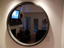 Round Metal Hand Weaved Mirror (Box Style) 1 small