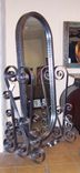 Boxed Weaved Metal Cheval Mirror With Heavy Scroll Base 1 small