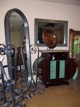 Boxed Weaved Metal Cheval Mirror With Heavy Scroll Base 2 small