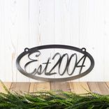Personalized Family Established Year Metal Sign for Lake Cabin, Barn Est. Date Oval Outdoor Steel Plaque, Custom Wedding Anniversary Gift 1 small