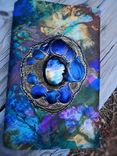 Labradorite leather hand dyed journal cover  3 small