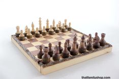 Handcrafted Rustic Log Chess Set With Board 3 small