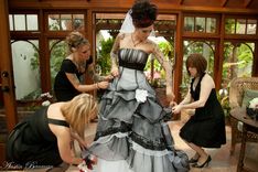 Sensational Gothic Wedding Dress In Black And White 1 small