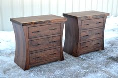 Walnut Nightstands With Curved Sides 1 small