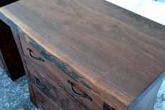 Walnut Nightstands With Curved Sides 2 small