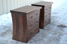 Walnut Nightstands With Curved Sides 3 small