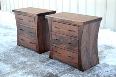 Walnut Nightstands With Curved Sides 4 small