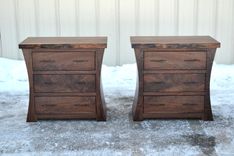 Walnut Nightstands With Curved Sides 6 small