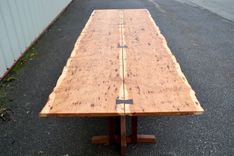 Live Edge Hickory Dining Table With Nakashima Style Base 4 small