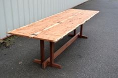 Live Edge Hickory Dining Table With Nakashima Style Base 6 small