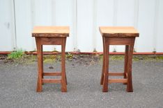Live Edge Elm And Walnut Side Tables With Curved Legs 3 small
