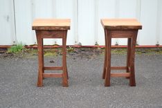 Live Edge Elm And Walnut Side Tables With Curved Legs 5 small
