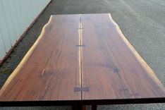 Seven Foot Live Edge Walnut Dining Table With Nakashima Style Base 2 small