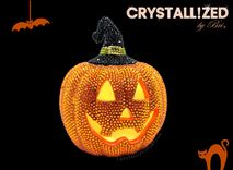 Crystallized Halloween Light Up Pumpkin Bling Home Decor Made With Austrian Crystals Bedazzled 1 small