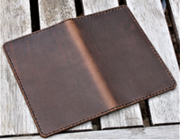 Handmade Cover For Field Notes Card Wallet Scribo Horween Leather Football Brown 2 small