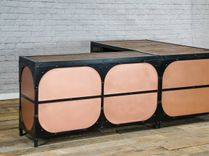Modern Industrial L-Shaped Desk With Copper. Executive Desk With Copper. 5 small