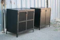 Industrial Nightstand, Modern End Table, Rustic Storage Cabinet, Vintage Industrial Liquor Cabinet 3 small