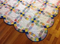 Custom Double Wedding Ring Scalloped Edge Quilt 3 small