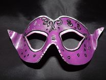 Custom Request For Handmade Leather Mardi Gras Mask For His "Princess" 5 small