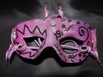 Custom Request For Handmade Leather Mardi Gras Mask For His "Princess" 6 small