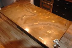 Kitchen Island/ Acid Stained And Exposed Rock To Resemble A Ski Mountain Range With Towel Bar 1 small