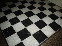 Black Granite And White Concrete Squared Chess Board 1 small