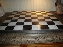 Black Granite And White Concrete Squared Chess Board 4 small