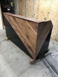 Walnut And Semi Gloss Black Reception Desk 2 small