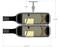(Wall Mount / Blade Series ) Double Bottle Label Facing Wine Display 4 small