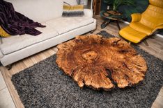 51x44" Peruvian Pepper Burl Rustic Modern Coffee Table 6 small
