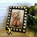 Black And White Checked Picture Frame With Checked Tea Light Candle 5 small
