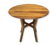 Round Collapsible Buffet Dining Table In Walnut 3 small