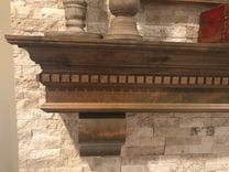 Fireplace Mantel Traditional Dental Molding Snake River Design With Corbels Stained Dark Walnut 5 small