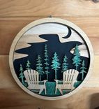 Rustic Wall Art, Handmade Laser Cut Wall Decor, Mountain Scene Wall Art 2 small