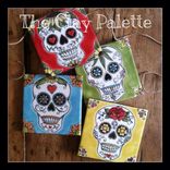 Hand-Painted Ceramic Cheese Plates & Coasters 3 small
