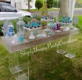 Acrylic Bridal / Sweetheart Table.  Clear Acrylic, Modualr Top Makes For Great Decorating 4 small