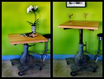 Vintage Industrial Furniture - Metal & Wood Tables 2 small