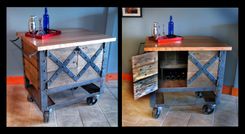 Vintage Industrial Furniture - Metal & Wood Tables 4 small