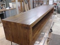 Solid Rustic White Oak Entertainment Console. 2 small