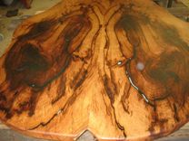 Mesquite Oval Table Top With Turquoise Inlay 1 small