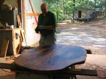 Mesquite Oval Table Top With Turquoise Inlay 2 small