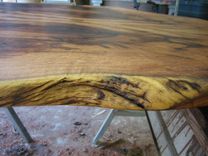 Mesquite Oval Table Top With Turquoise Inlay 6 small