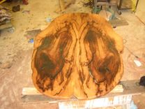 Mesquite Oval Table Top With Turquoise Inlay 7 small