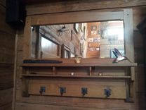 Quarter Sawn White Oak Wall Mirror. 7 small