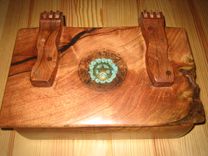Mesquite Wood Box With Wooden Hinges 1 small