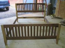 Mission Style Black Walnut And Hickory Queen Size Bed 2 small